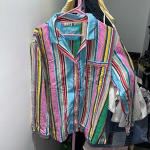 Victoria's Secret Multicolor Striped Pajama Top
